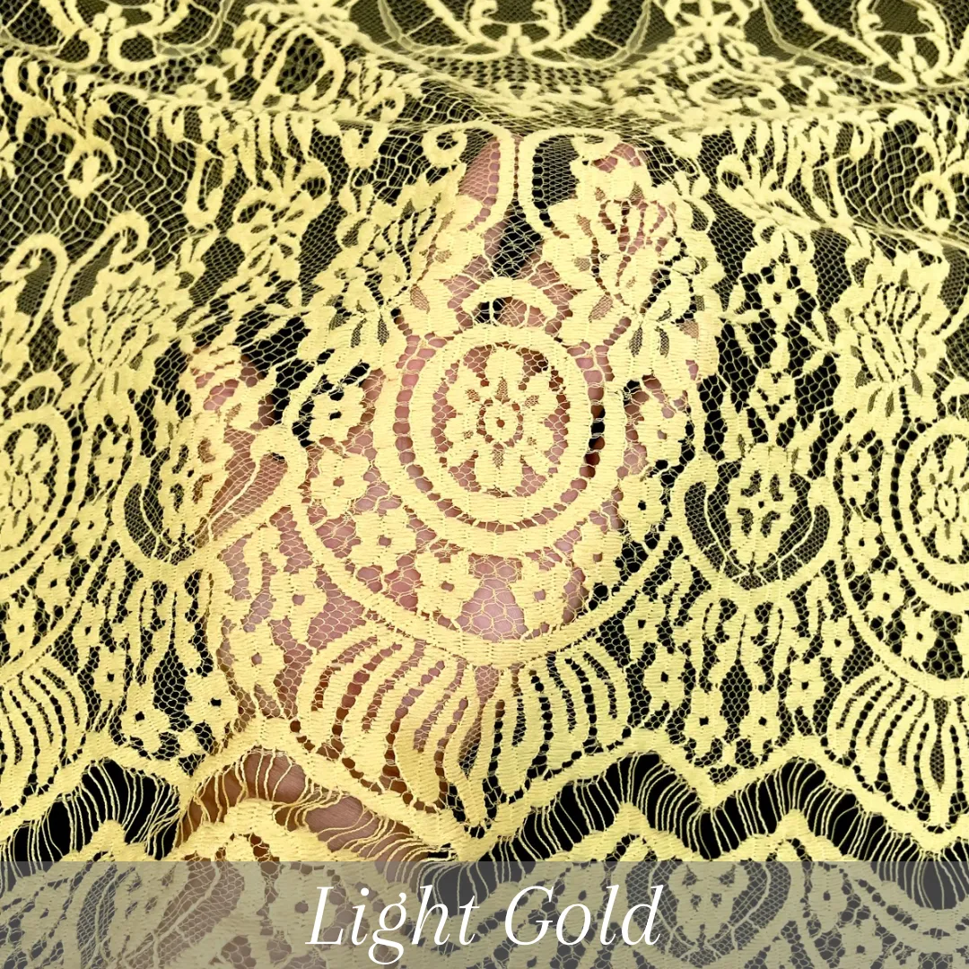 PANEL BRUKAT 2.7 M X 1.5 M KODE 4224 LIGHT GOLD — BRUKAT 3D FLAT LACE GRADE A thumbnail 5