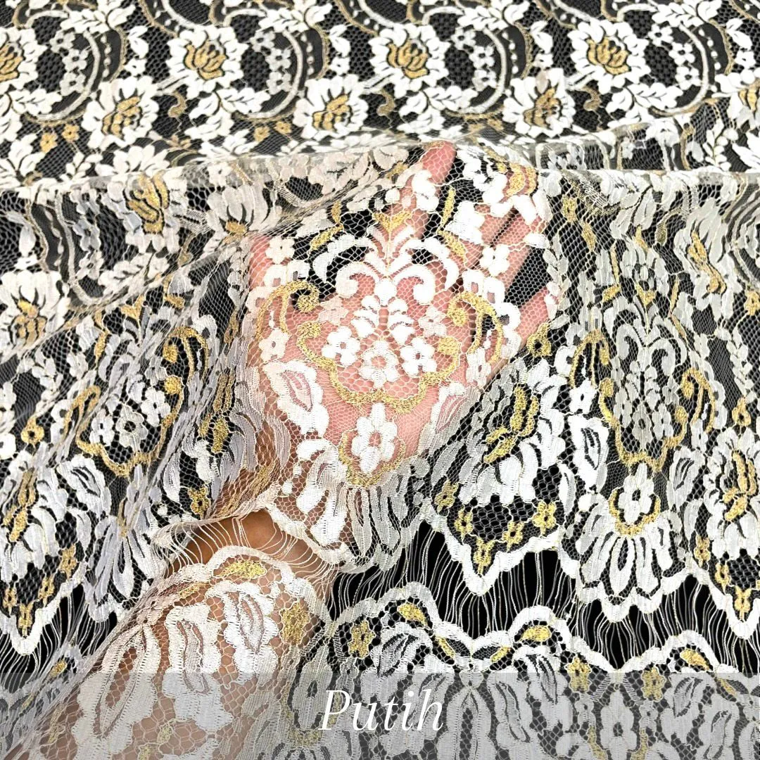 PANEL BRUKAT 2.8 M X 1.5 M KODE 5768 PUTIH — BRUKAT SEMI PRANCIS GRADE A thumbnail 4
